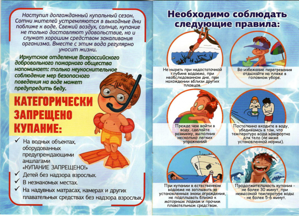 ПАМЯТКА О ЗАПРЕТЕ КУПАНИЯ В НЕОБОРУДОВАННЫХ МЕСТАХ И МЕРАХ  БЕЗОПАСНОСТИ ПРИ ПОСЕЩЕНИИ ВОДНЫХ ОБЪЕКТОВ